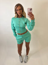 Load image into Gallery viewer, Green Demi Button Co-ord
