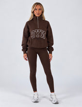 Load image into Gallery viewer, Chocolate Brown NYC Half Zip Sweatshirt &amp; Leggings Set
