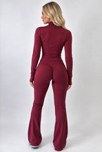 Load image into Gallery viewer, Wine Amara Sculpt Flare Co-ord
