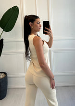 Load image into Gallery viewer, Beige Joyce Gold Button up Co ord
