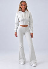 Load image into Gallery viewer, Light Grey Jessica Zip-Up Hoodie &amp; Flared Jogger Co-Ord
