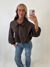 Load image into Gallery viewer, Brown Sandra High-Neck Jacket
