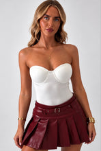 Load image into Gallery viewer, Wine Kadie Faux Leather Pleated Mini Skirt
