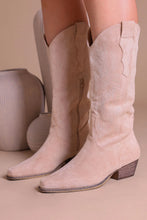 Load image into Gallery viewer, Beige Suede Cowboy Boots

