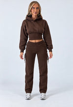 Load image into Gallery viewer, Chocolate Brown Norah Sculpted Lace-Up Tracksuit
