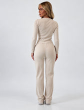 Load image into Gallery viewer, Beige Katy Ribbed Button-Up Co-Ord Set
