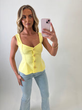 Load image into Gallery viewer, Yellow Jessy Gold Button Top
