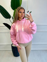 Load image into Gallery viewer, Pink Jordan Ruched Sleeve Hoodie
