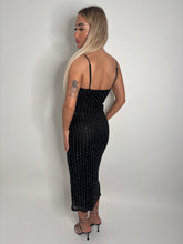 Load image into Gallery viewer, Black Saffron Rhinestone Dress
