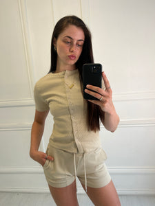 Beige Meg button up co ord