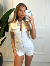 Load image into Gallery viewer, White Felicity Denim Utility Playsuit
