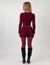 Load image into Gallery viewer, Burgundy Erin Ribbed Knit Mini Dress
