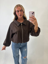 Load image into Gallery viewer, Brown Sandra High-Neck Jacket
