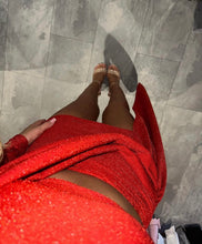 Load image into Gallery viewer, Red Ora Lurex Sash Dress
