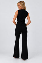 Load image into Gallery viewer, Black Sara Gold Button Tailored Knit Co-Ord Set
