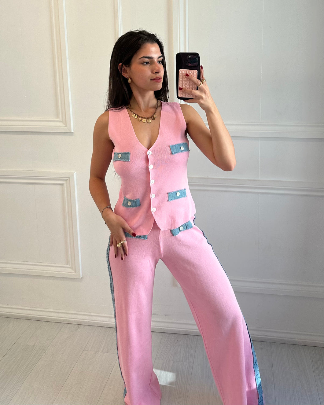 Baby Pink Skyla Button Co ord