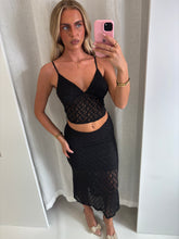 Load image into Gallery viewer, Black Saraid Crochet Co-Ord
