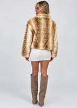 Load image into Gallery viewer, Cream &amp; Tan Faux Fur Jacket
