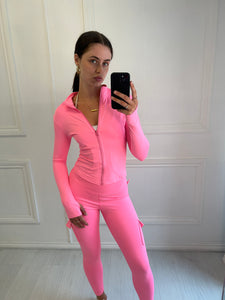 Hot pink Ali ruched co-ord