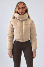 Load image into Gallery viewer, Beige Lorna Cropped Puffer Jacket
