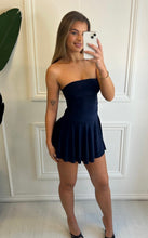 Load image into Gallery viewer, Navy Maggie Strapless Mini Dress
