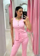 Load image into Gallery viewer, Baby Pink Joyce Gold Button Up Co ord
