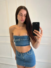 Load image into Gallery viewer, Blue Alicia denim buckle co-ord
