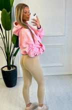 Load image into Gallery viewer, Pink Jordan Ruched Sleeve Hoodie
