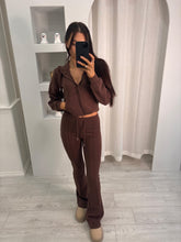 Load image into Gallery viewer, Brown Ada Cropped Co-ord
