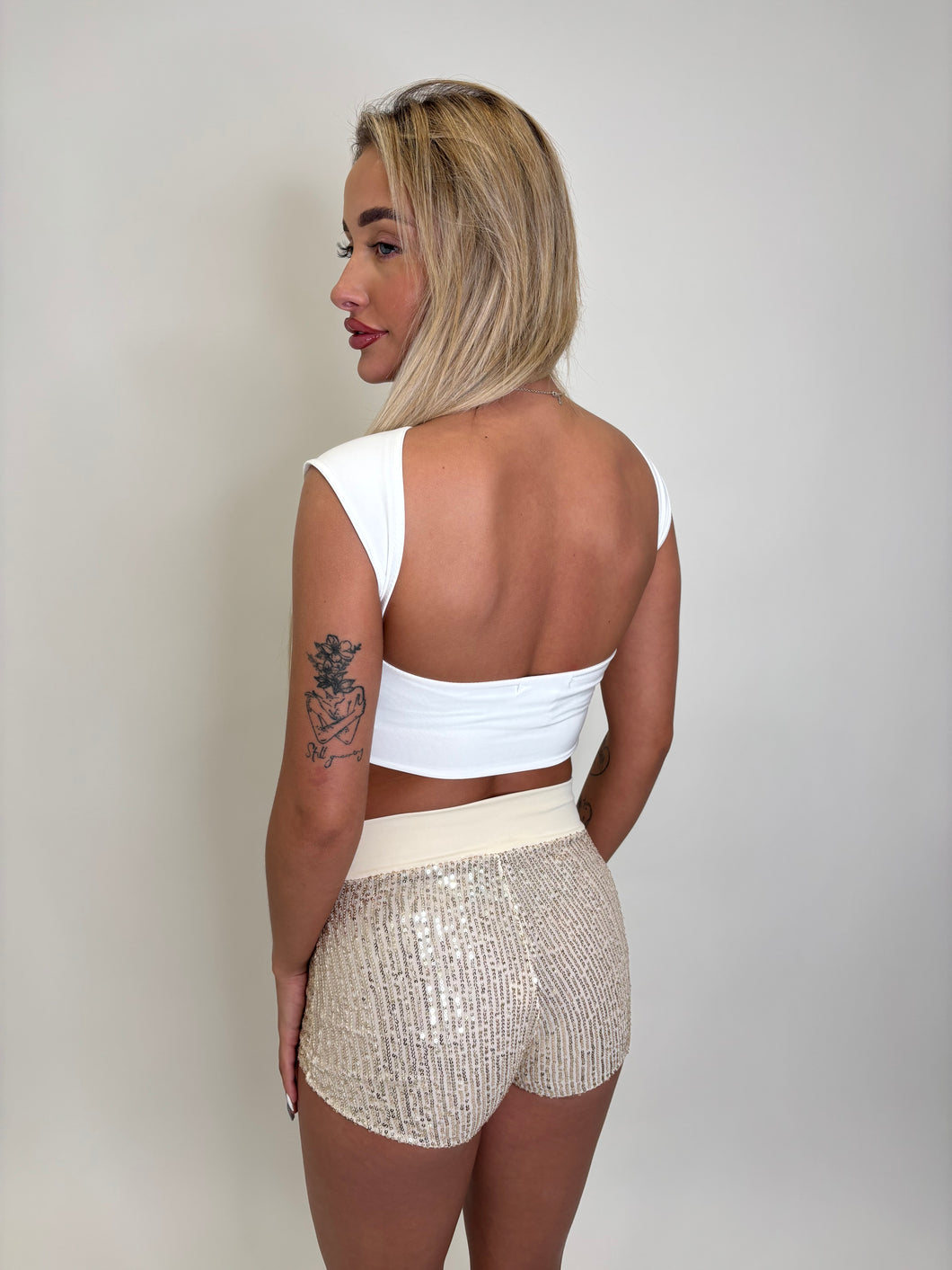 White Katie Backless top
