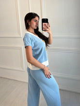 Load image into Gallery viewer, Baby Blue Liv Gold Button Co ord
