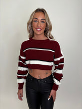 Load image into Gallery viewer, Wine Jane Cropped Jumper

