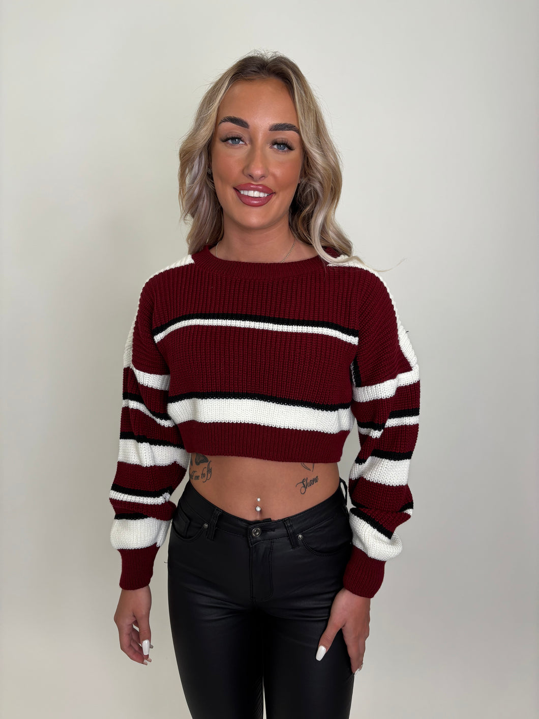 Wine Jane Cropped Jumper
