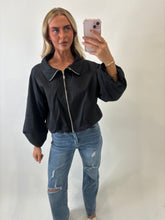 Load image into Gallery viewer, Black Sandra High-Neck Jacket
