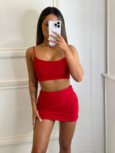 Load image into Gallery viewer, Red Molly Crop Top and Mini Skirt Co-Ord
