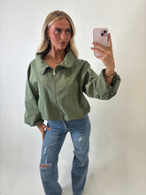 Load image into Gallery viewer, Khaki Sandra High-Neck Jacket
