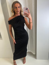 Load image into Gallery viewer, Black Maeve Off Shoulder Maxi Dress

