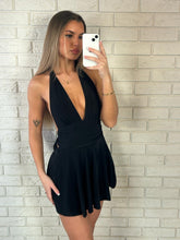 Load image into Gallery viewer, Black Itziar Halterneck Mini Dress
