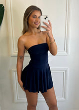 Load image into Gallery viewer, Navy Maggie Strapless Mini Dress
