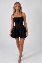 Load image into Gallery viewer, Black Ally Bow Detail Skater Mini Dress
