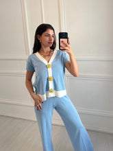 Load image into Gallery viewer, Baby Blue Liv Gold Button Co ord
