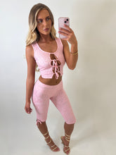 Load image into Gallery viewer, Pink Lexi Lace Capri Co-ord
