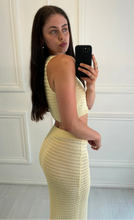 Load image into Gallery viewer, Yellow Caoimhe crochet maxi skirt co-ord
