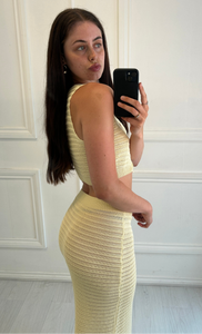 Yellow Caoimhe crochet maxi skirt co-ord