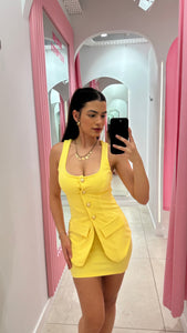 Yellow Ashlynn Gold button co ord