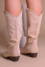 Load image into Gallery viewer, Beige Suede Cowboy Boots

