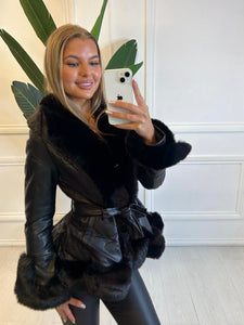 Black Bonnie Faux Fur Coat