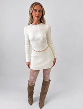 Load image into Gallery viewer, White Erin Ribbed Knit Mini Dress
