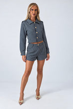 Load image into Gallery viewer, Navy Carly Printed Shirt &amp; Shorts Co-Ord Set
