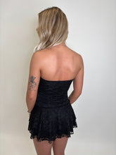 Load image into Gallery viewer, Black Freya Strapless Lace Dress
